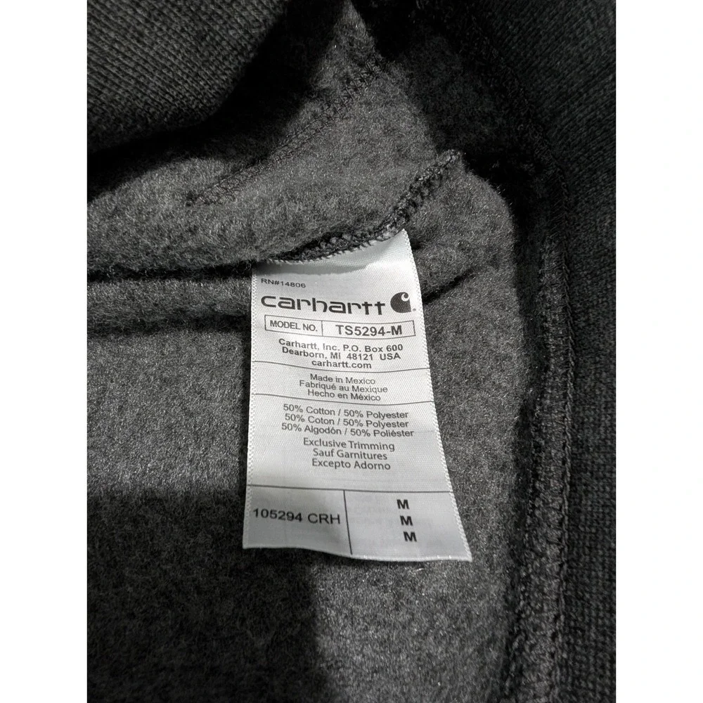 Carhartt Grey Quarter Zip Sweatshirt Pullover Med. Heavyweight Loose Fit WM Logo